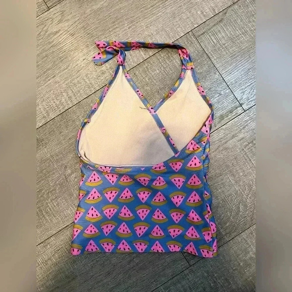 Tea Collection girls Tie-Tankini Watermelon Pink Swim Set - Picture 4 of 7